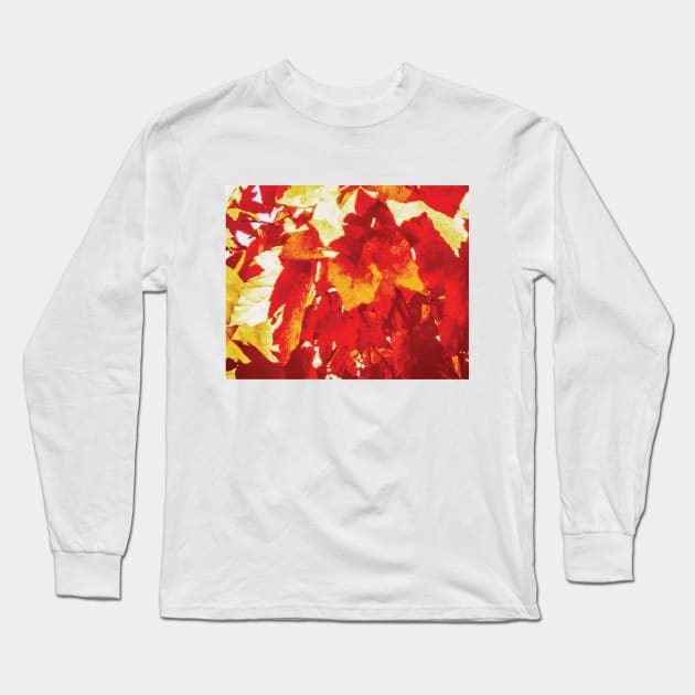 Red Maple Leaves Long Sleeve T-Shirt by PSCSCo